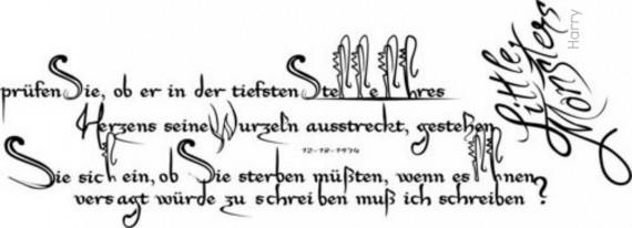 lady gaga tatuointi deutsch Rainer Maria Rilken lainaus