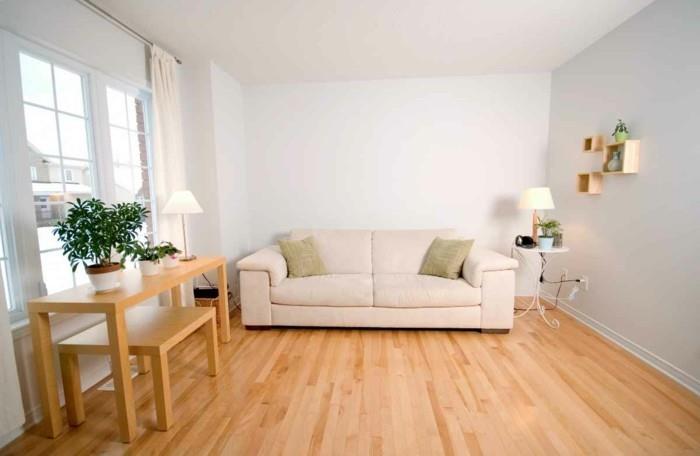 valaisimet olohuoneen pöytävalaisimet sohva beige kasvit puulattia