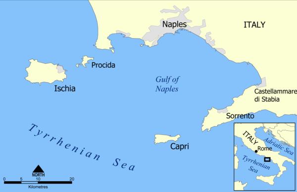 Kartta saaren capri italia