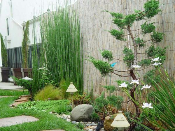 maisemointi puutarha -aita bambu kivet