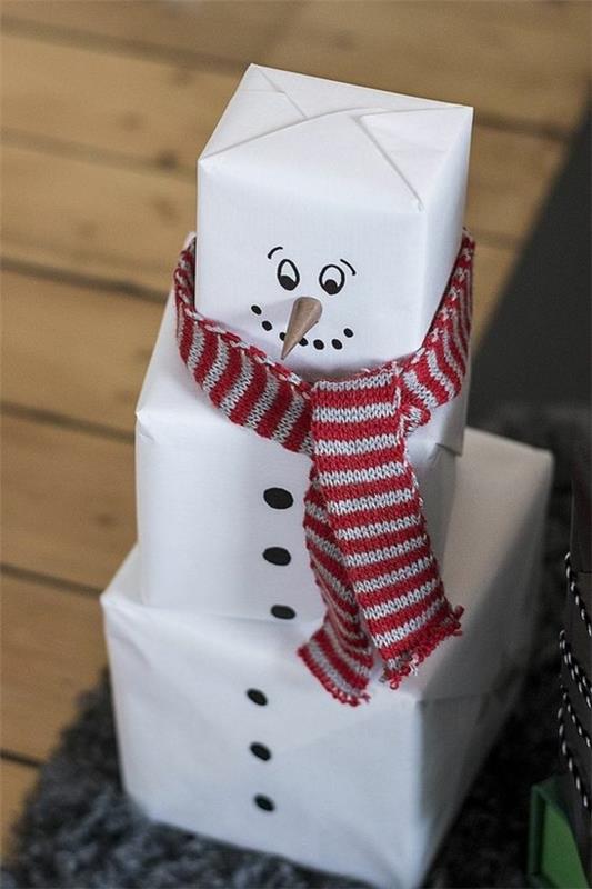 viime hetken joululahjat pakattu lumiukko