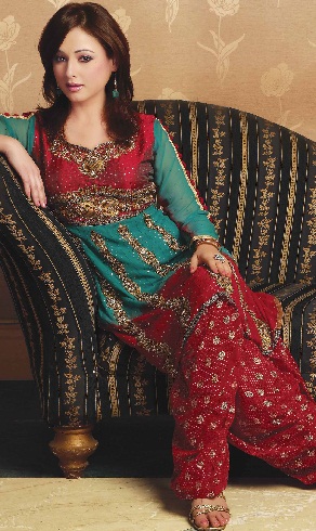 Party Wear Red Salwar Suit