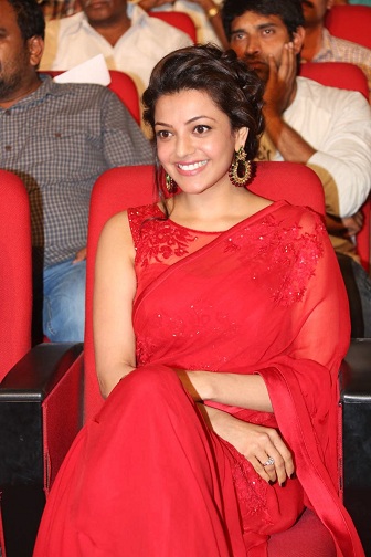 Kajal Agarwal Red Saree