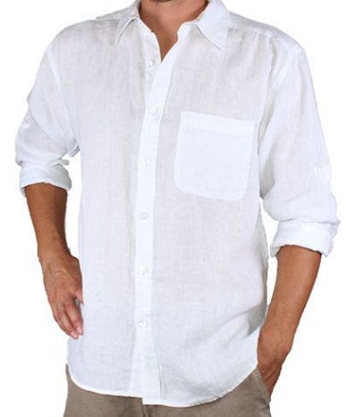Almindelig hvid linneskjorte