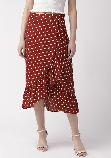 Polka Dot Wrap Nederdel