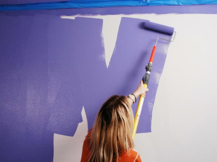 lateksimaali violetti seinäsuunnittelu violetti maalimaalirulla