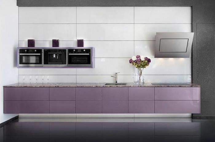 laventelin väri keittiö modernit kaapit