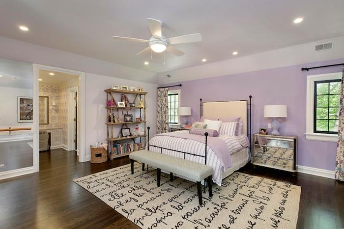 laventelin väri seinän väri trendi makuuhuone