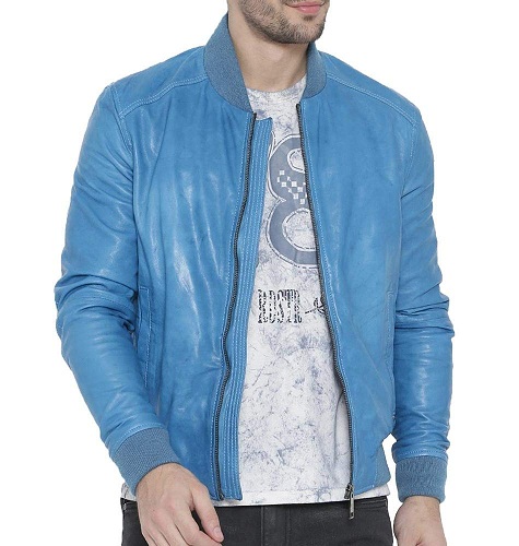 Kék bőr kabát férfi