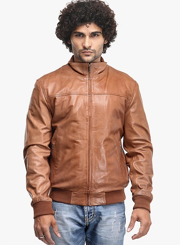 Teakwood solid brun læderjakke