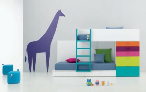 vilkas viileä vauvahuone ideoita värikäs laatikko sänky