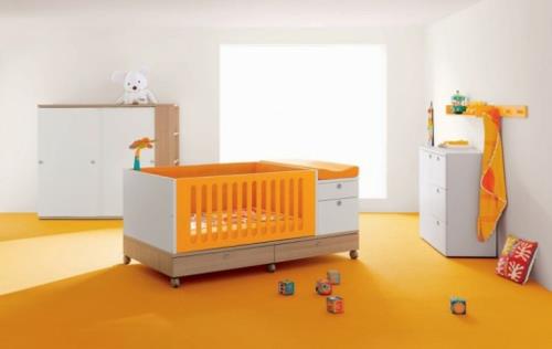vilkas viileä vauvahuone ideoita kylläiset värit oranssi