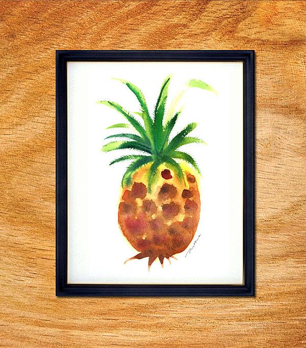 herkullisia sisustusideoita ananas vesiväreillä