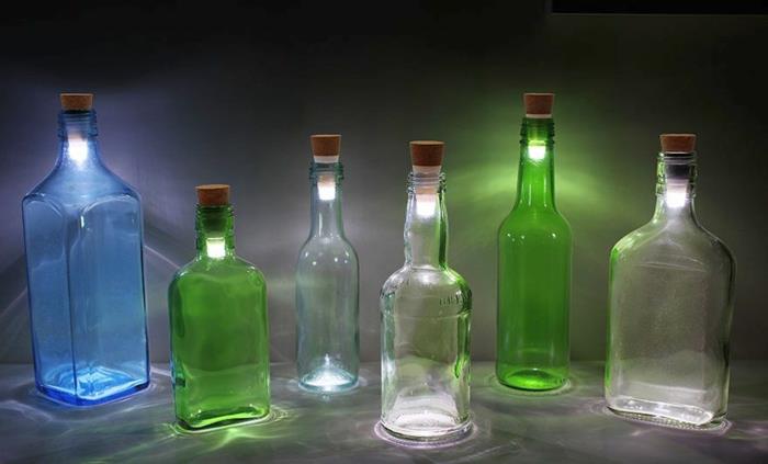 led -kevyet lasipullot pullon korkit