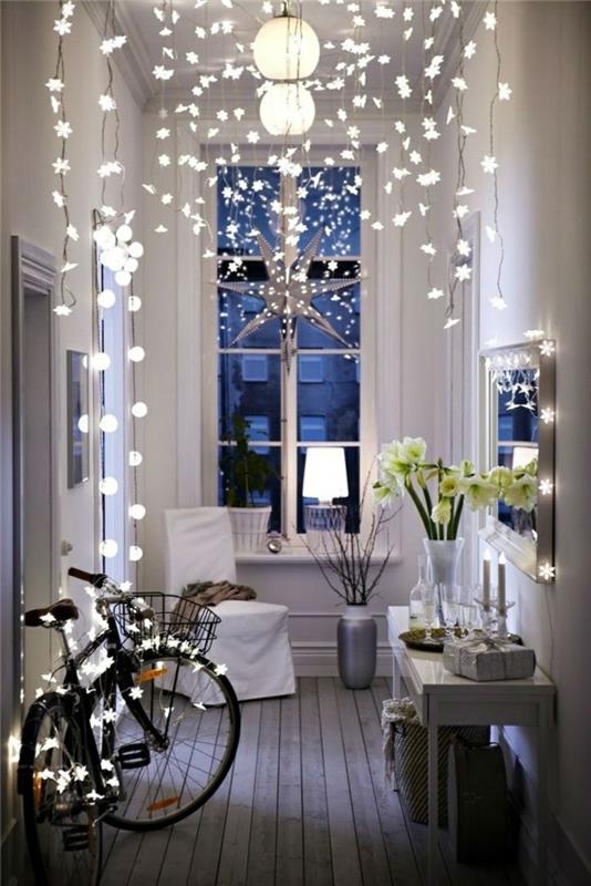 led keiju valot koristelu eteinen koristavat puulattia