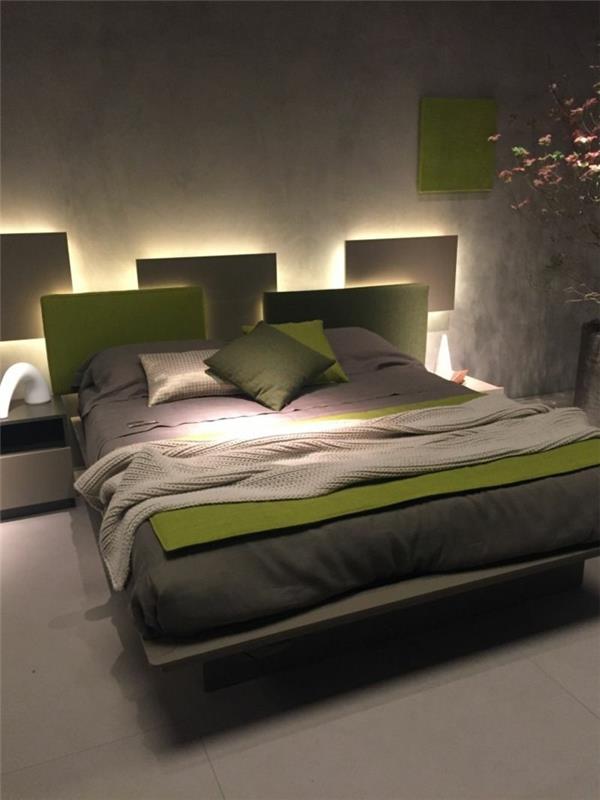 LED -valopalkki sängyn takana ideoita olohuoneisiin