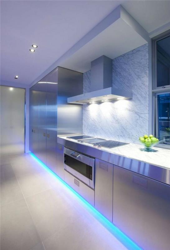 led -valopalkki keittiö valaisee ideoita sininen valo