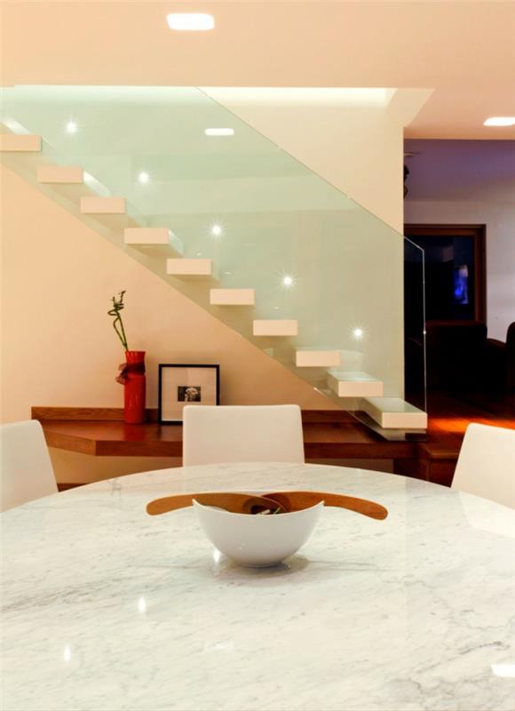 led -portaikon valaistus moderni portaikko lasiportaiden kaide