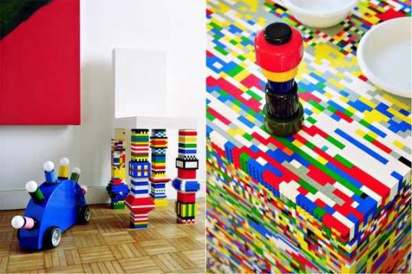 lego tiilet keittiöhahmot DIY luova puulattia
