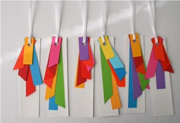 tee kirjanmerkkejä itse käsityöideoita paperilla hauskoilla kirjanmerkeillä värillisellä paperilla