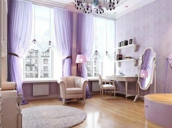 violetit verhot ikkunaverhot makuuhuoneen matto pyöreä