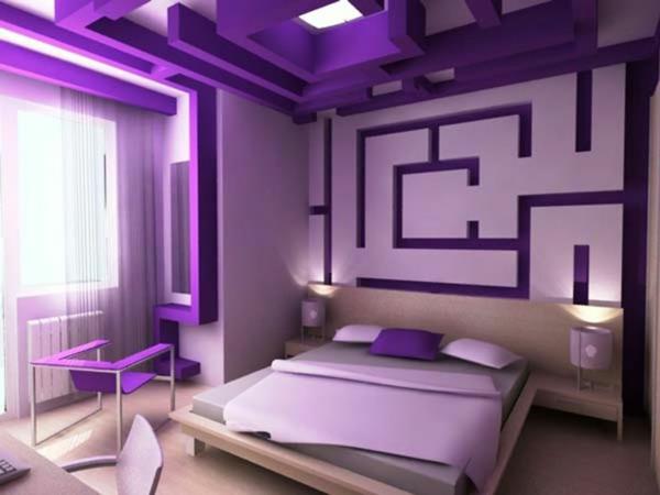 violetteja ideoita futuristiseen makuuhuoneen suunnitteluun