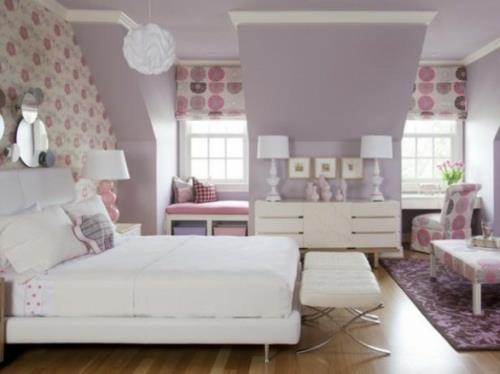violetti makuuhuoneen suunnittelu mielenkiintoinen mukava sängyn lipasto