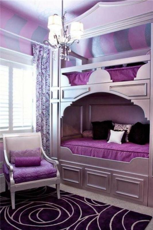 violetti matto tyttöjen huone kaunis katto