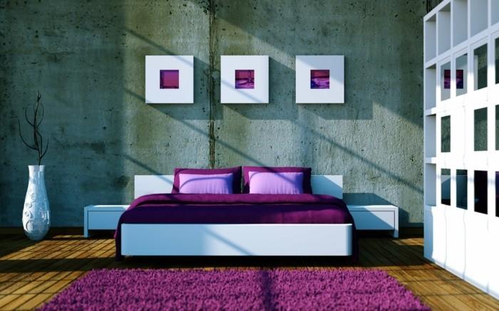 violetti matto kotiin ideoita makuuhuone violetti vuodevaatteet
