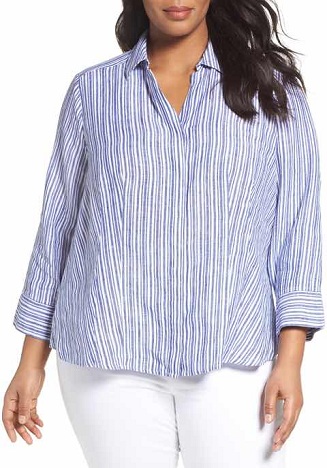 Plus size linneskjorte