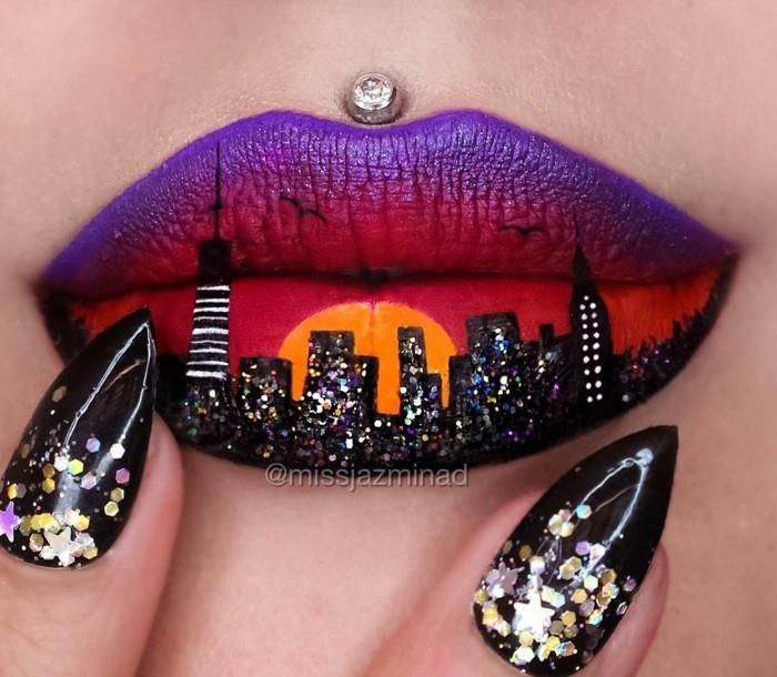 huulimeikki halloween-juhlasuunnittelu new york inspiraatio kynsien muotoilu