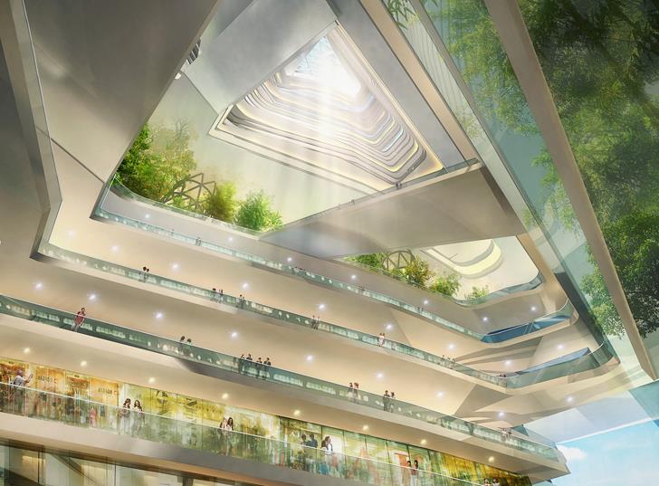 Lontoo suunnittelee tulevaisuuden modernien rakennusten arkkitehtuuria ostoskeskuksen pilvenpiirtäjiä