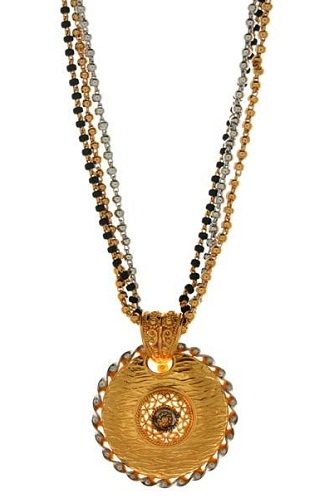 Tynd lang Mangalsutra med lomme