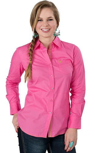 Stilfulde lyserøde langærmede skjorter til kvinde