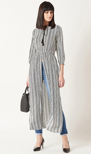 Lang top Kurti med striber