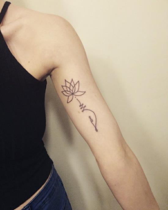 lotus unalome tatuointi olkavarsi hyvät