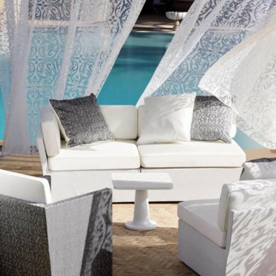 lounge puutarhakalusteet kuvio verhotyynyt valkoinen harmaa