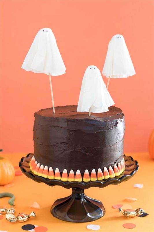 hauska kakku idea halloween koristelu
