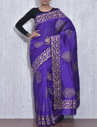 Poly Dupion selyem Saree