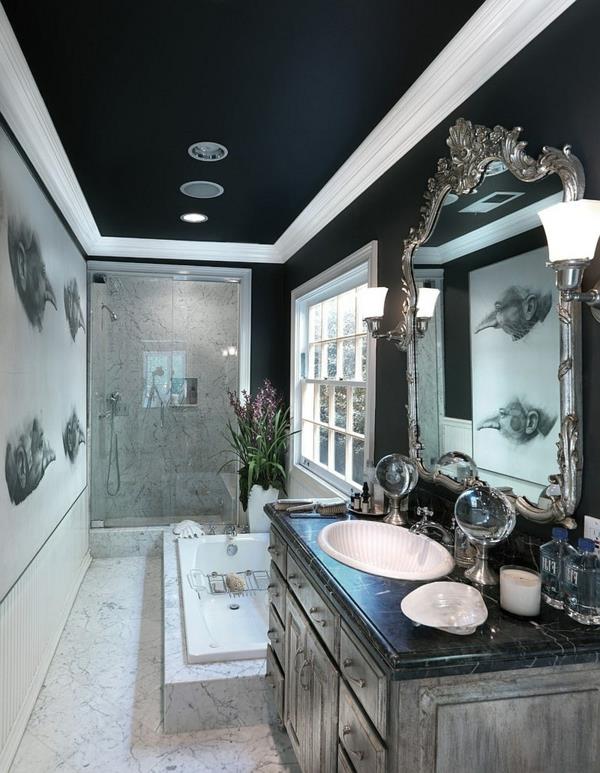 ylellinen kylpyhuone marmorilattia suihkukaappi