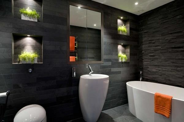ylellinen kylpyhuone musta graniitti