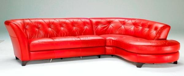 ylellinen design -sohva kirkkaan punaisella lakalla