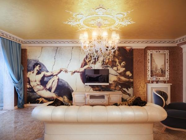 ylellinen kodin sisustus seinäkoriste kuvitus michelangelo art