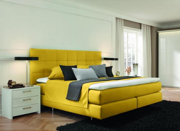 ylelliset makuuhuoneen laatikkojousisängyt testattu keltainen matto
