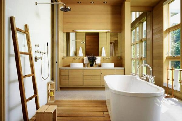 ylellinen koti rakentaa moderni kylpyhuone vapaasti seisova kylpyamme