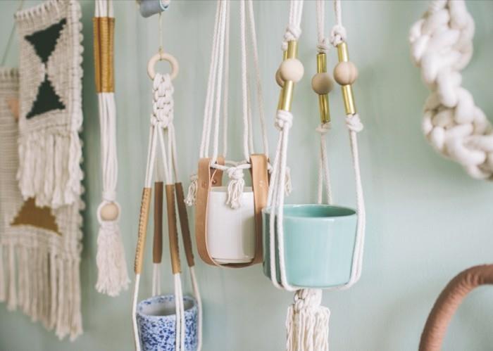 macrame roikkuva kori epätavallisia ideoita tehdä itse