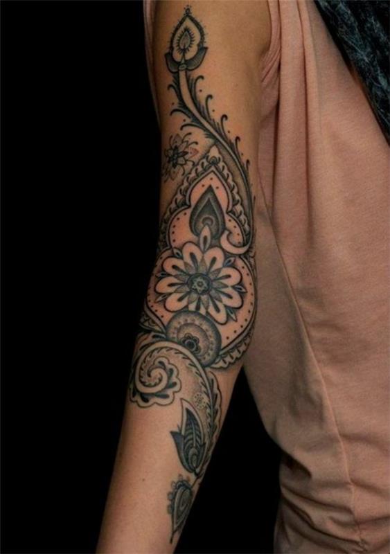 mandala tatuointi lootus söpö mandala olkavarsi