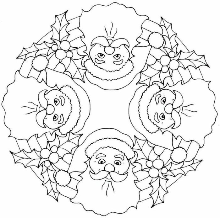 mandala joulua varten värityskuvat joulu joulupukki