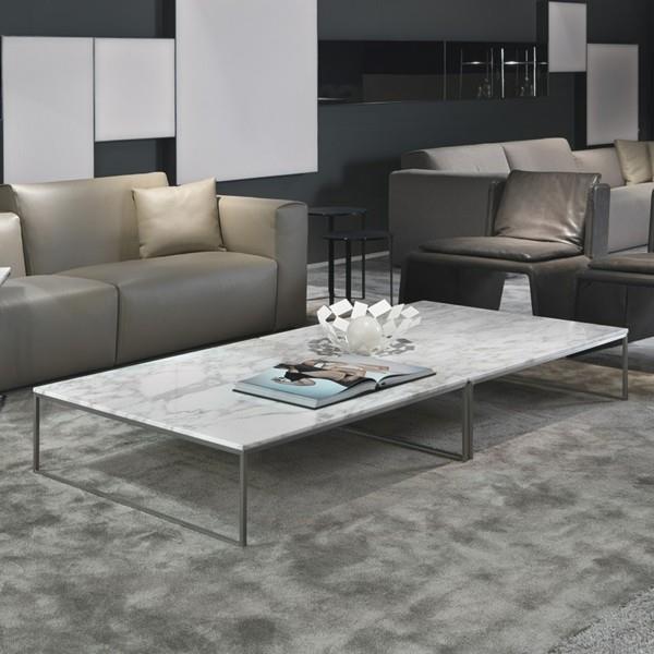 ideoita marmorisesta sohvapöydästä pitkään olohuoneeseen