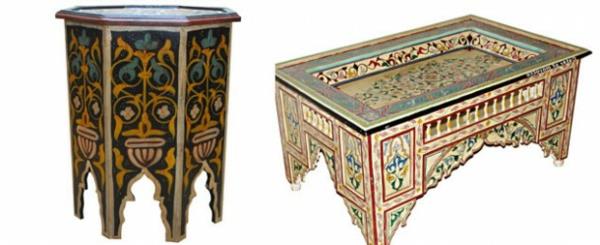 marokkolaiset pöytäkalusteet eksoottinen kuvio itämaiset huonekalut
